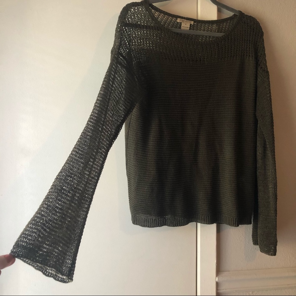 Lucky Brand linen bell sleeve pullover sweater